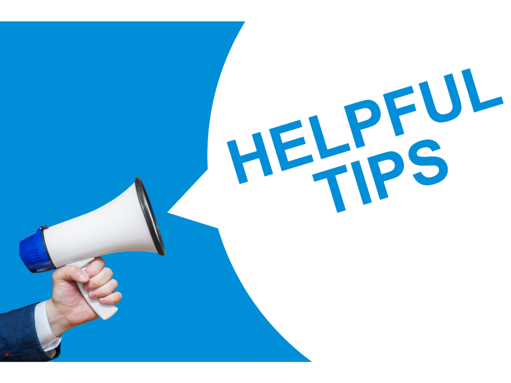 メガホンとhelpful tipsが書かれている